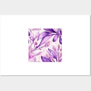 Watercolor lavender pattern Posters and Art